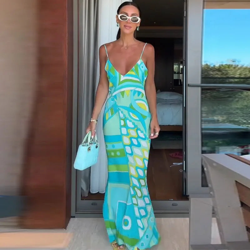 Vestido Maxi Tropical de Tirantes