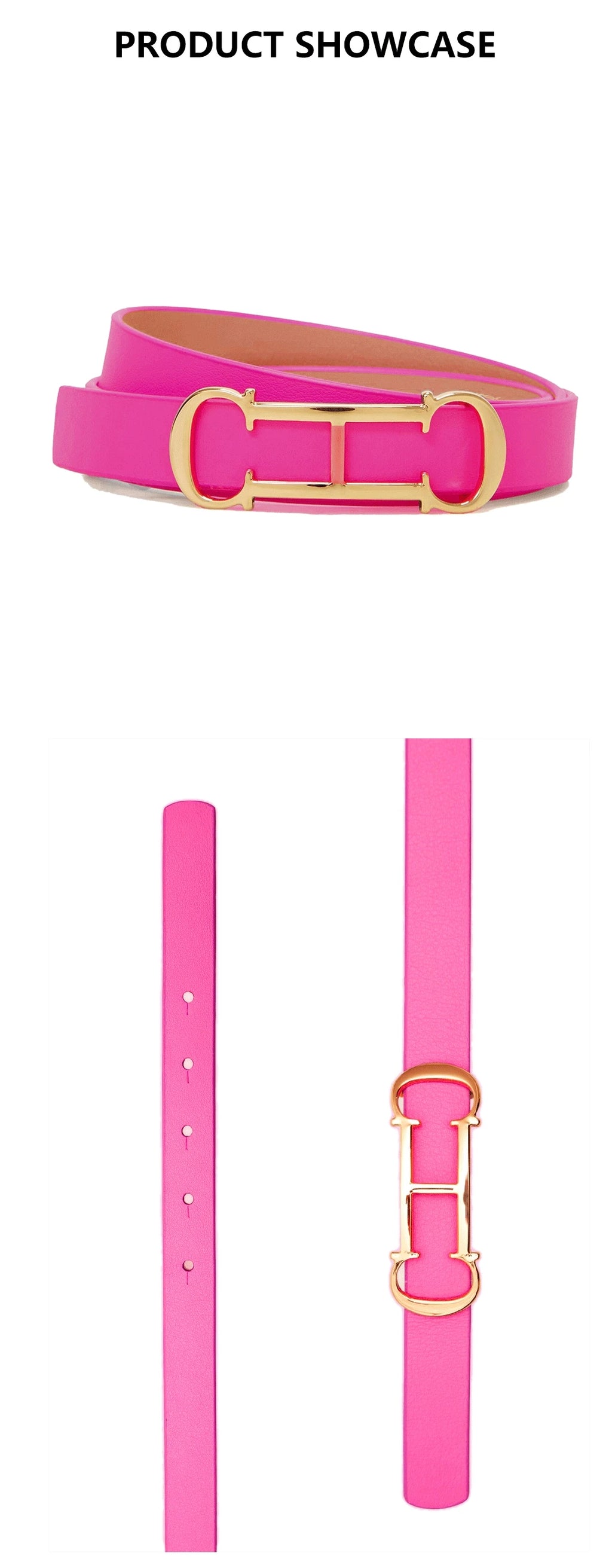 Cinturón de Cuero con Hebilla Metálica con Logotipo CH para Mujer, Cinturón de Moda de Lujo para Jeans, Vestidos y Uso Diario