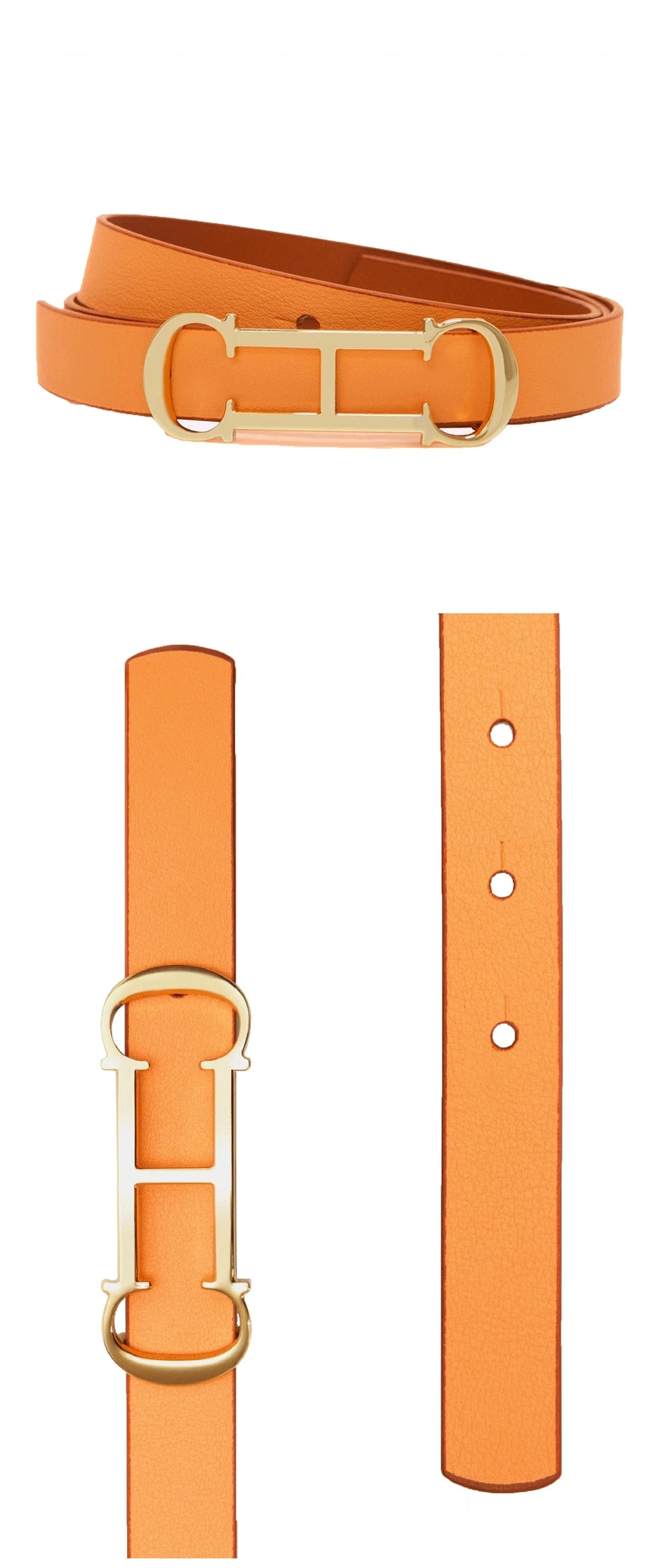 Cinturón de Cuero con Hebilla Metálica con Logotipo CH para Mujer, Cinturón de Moda de Lujo para Jeans, Vestidos y Uso Diario