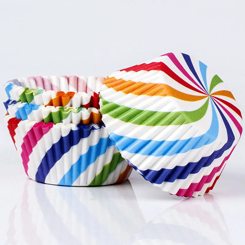 100 unids/pack pastel Muffin Cupcake vasos de papel caja de pastel Cupcake Liner cocina accesorios para hornear molde de pastel herramientas de decoración