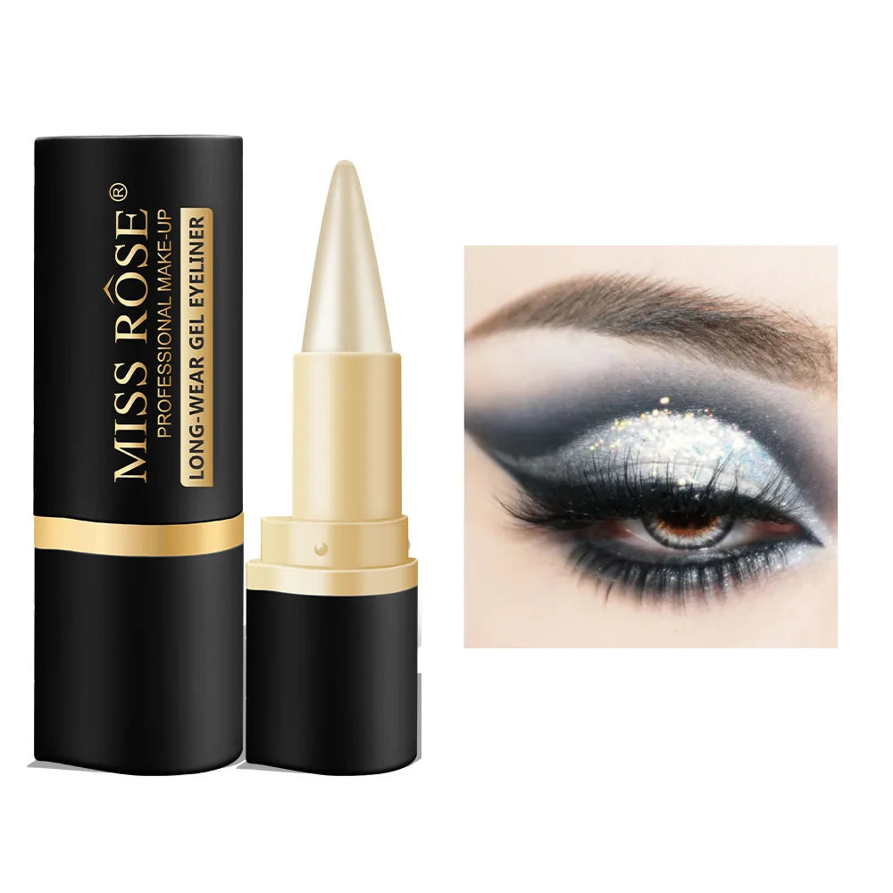Delineador de ojos de textura cremosa, 1 recuento/2 recuentos, lápiz de muelle alto a prueba de sudor para colorear fácil, accesorios de maquillaje diario para mujeres