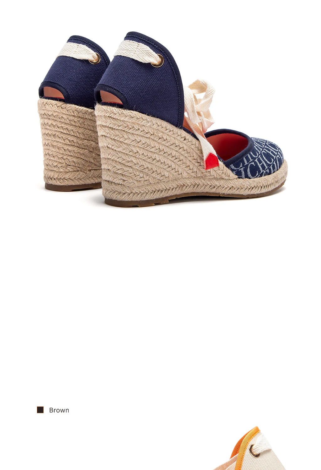 Tacones altos para mujer Verano Alpargata Plataforma Cuña 2025 Sandalias Punta cerrada Correa en el tobillo Con cordones Fiesta de vacaciones en la playa 8 cm