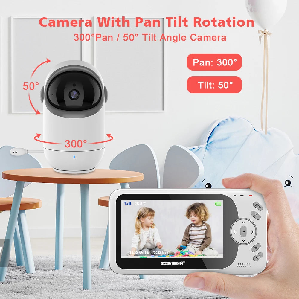 Monitor de vídeo para bebé de 4,3 pulgadas con cámara Pan Tilt 2,4G Audio bidireccional inalámbrico cámara de seguridad de visión nocturna niñera VB801