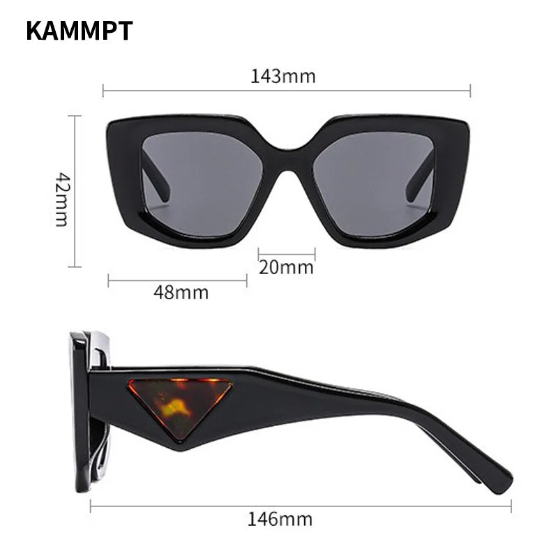 KAMMPT gafas de sol Vintage de gran tamaño para mujer, gafas de sol con gradiente Irregular a la moda, diseño de marca de lujo, gafas de sol UV400