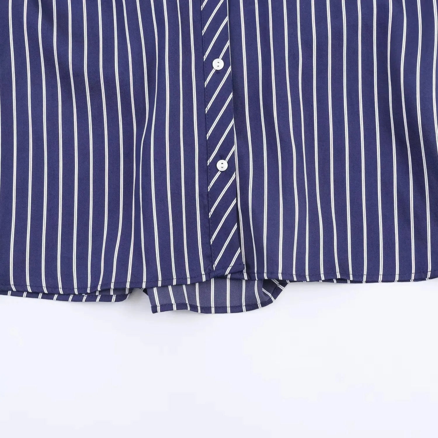 Camisa holgada a rayas para mujer, blusa informal de manga larga con cuello vuelto y botonadura sencilla, nuevas camisas de oficina de verano para mujer