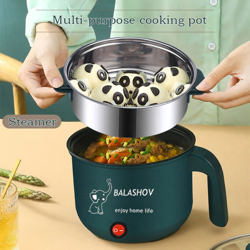Mini olla arrocera eléctrica, máquina de cocina antiadherente, olla caliente de una/doble capa, olla arrocera eléctrica multifunción para el hogar
