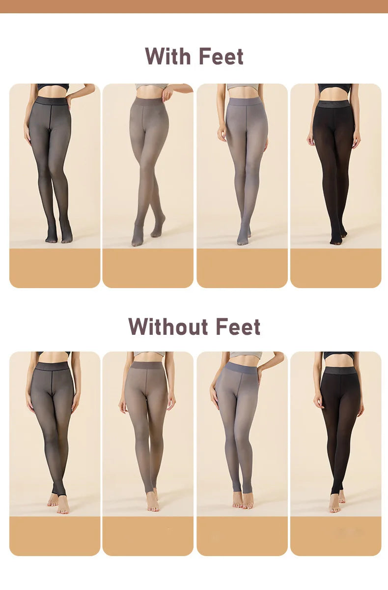 Medias térmicas translúcidas para mujer, pantimedias gruesas, elásticas, de terciopelo, de talla grande, para invierno,medias para mujer,lenceria super sexy,tallas grandes medias termicas mujer ﻿