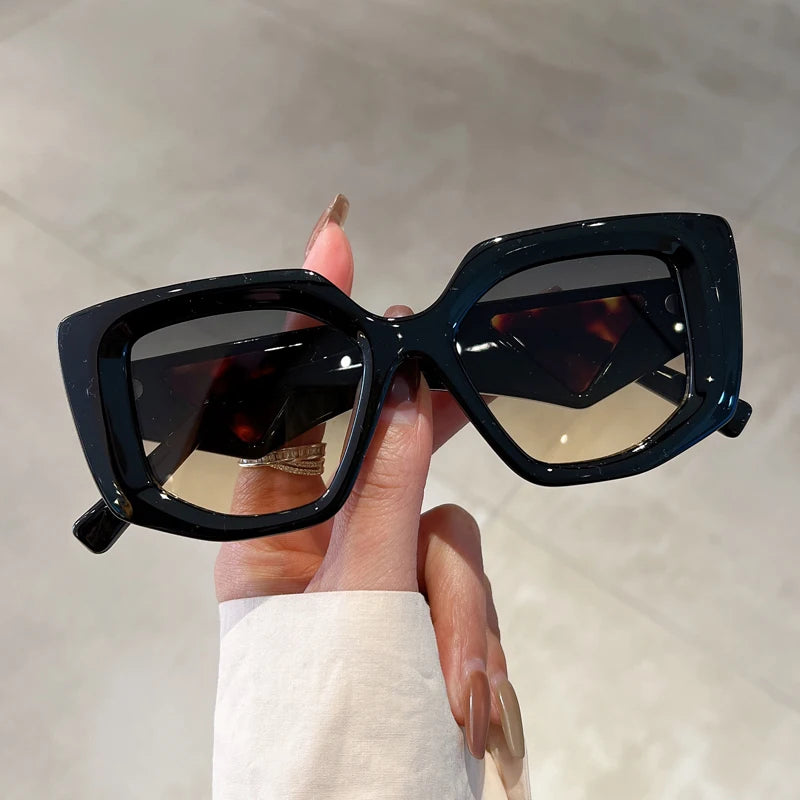 KAMMPT gafas de sol Vintage de gran tamaño para mujer, gafas de sol con gradiente Irregular a la moda, diseño de marca de lujo, gafas de sol UV400