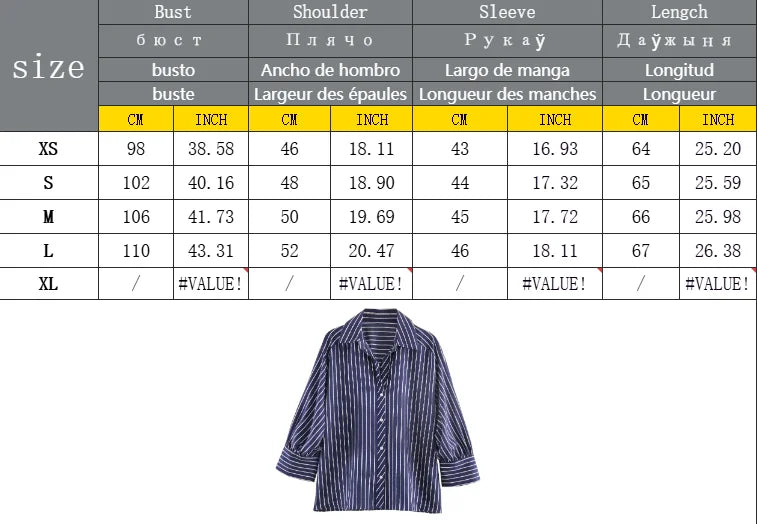 Camisa holgada a rayas para mujer, blusa informal de manga larga con cuello vuelto y botonadura sencilla, nuevas camisas de oficina de verano para mujer