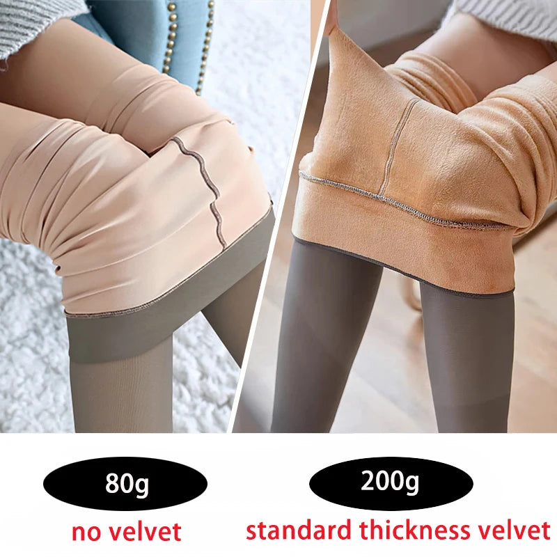 Medias térmicas translúcidas para mujer, pantimedias gruesas, elásticas, de terciopelo, de talla grande, para invierno,medias para mujer,lenceria super sexy,tallas grandes medias termicas mujer ﻿