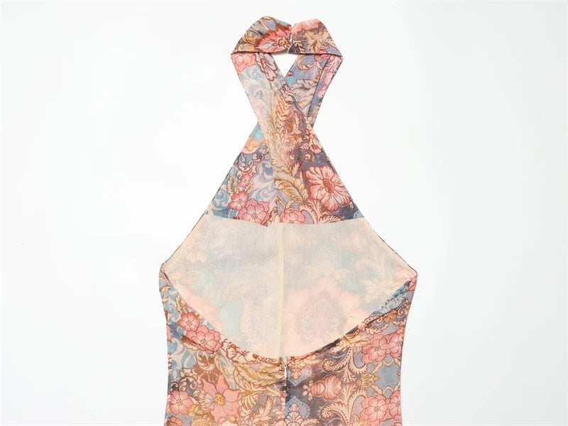 Vestido de Mujer 2026 Nuevo Vestido Halter de Gasa para Verano, Vestido Casual Chic para Vacaciones, Vestido con Personalidad para Damas