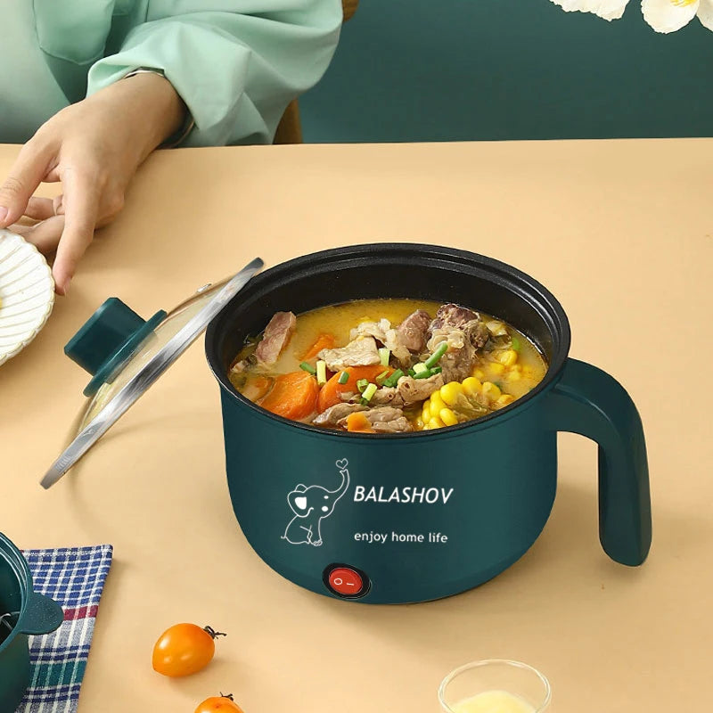 Mini olla arrocera eléctrica, máquina de cocina antiadherente, olla caliente de una/doble capa, olla arrocera eléctrica multifunción para el hogar