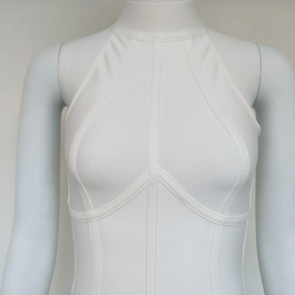 Vestido Sexy de verano para mujer, elegante, elástico, blanco, liso, ajustado, a la moda, para fiesta, XL, venta al por mayor, 2024