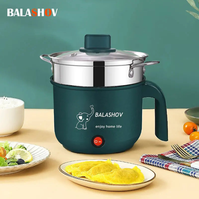 Mini olla arrocera eléctrica, máquina de cocina antiadherente, olla caliente de una/doble capa, olla arrocera eléctrica multifunción para el hogar