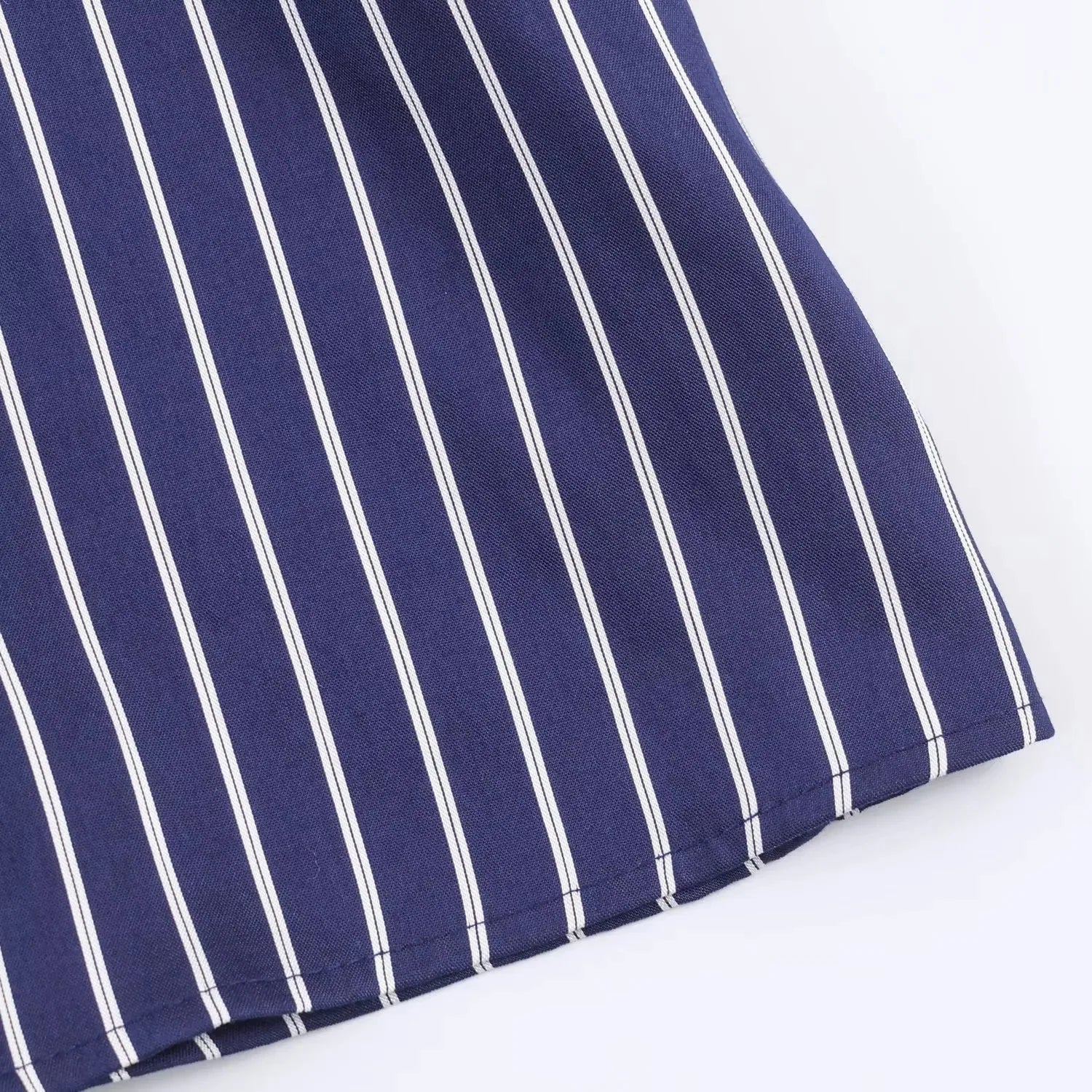 Camisa holgada a rayas para mujer, blusa informal de manga larga con cuello vuelto y botonadura sencilla, nuevas camisas de oficina de verano para mujer