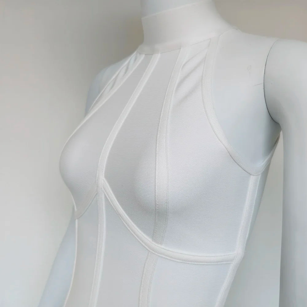 Vestido Sexy de verano para mujer, elegante, elástico, blanco, liso, ajustado, a la moda, para fiesta, XL, venta al por mayor, 2024