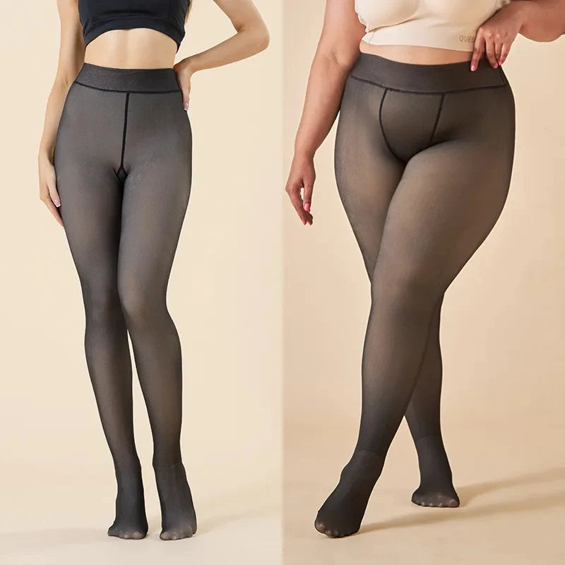 Medias térmicas translúcidas para mujer, pantimedias gruesas, elásticas, de terciopelo, de talla grande, para invierno,medias para mujer,lenceria super sexy,tallas grandes medias termicas mujer ﻿
