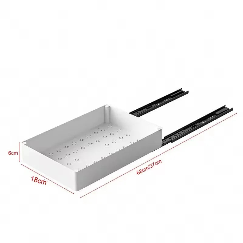 Organizador de cocina extraíble, estante de almacenamiento tipo cajonera, bandeja de almacenamiento con rieles deslizantes, organizador de armarios para despensa, 1-2 uds.