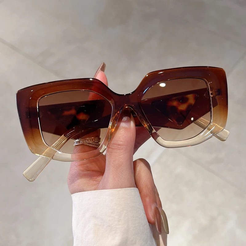 KAMMPT gafas de sol Vintage de gran tamaño para mujer, gafas de sol con gradiente Irregular a la moda, diseño de marca de lujo, gafas de sol UV400