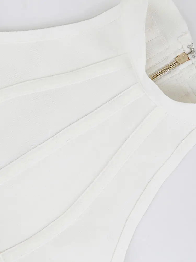 Vestido Sexy de verano para mujer, elegante, elástico, blanco, liso, ajustado, a la moda, para fiesta, XL, venta al por mayor, 2024