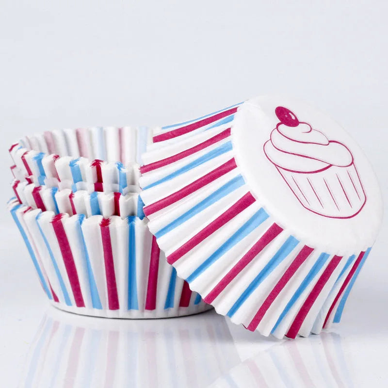 100 unids/pack pastel Muffin Cupcake vasos de papel caja de pastel Cupcake Liner cocina accesorios para hornear molde de pastel herramientas de decoración