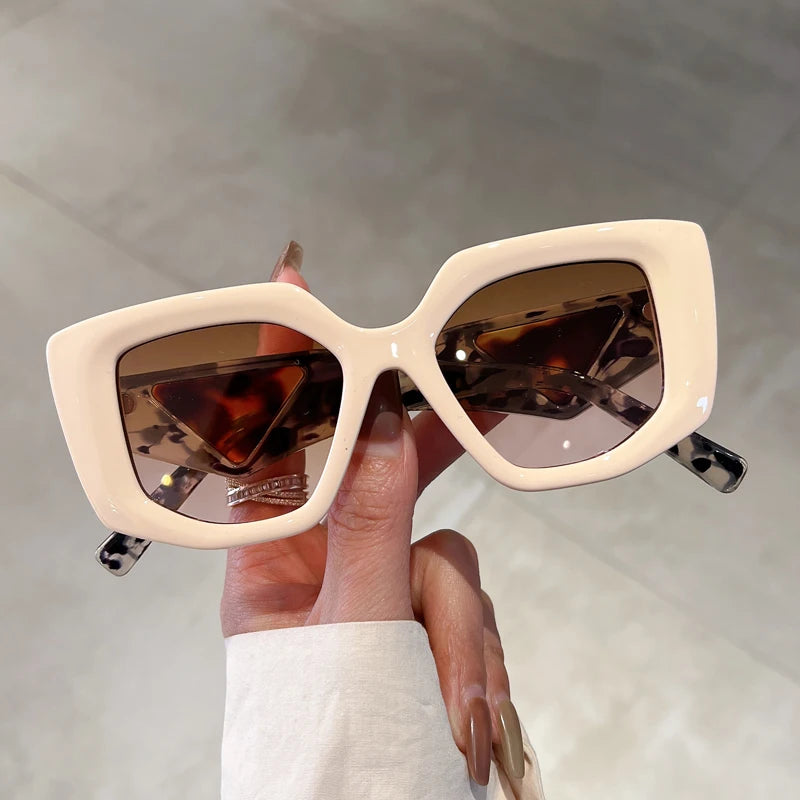 KAMMPT gafas de sol Vintage de gran tamaño para mujer, gafas de sol con gradiente Irregular a la moda, diseño de marca de lujo, gafas de sol UV400