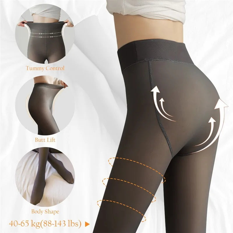 Medias térmicas translúcidas para mujer, pantimedias gruesas, elásticas, de terciopelo, de talla grande, para invierno,medias para mujer,lenceria super sexy,tallas grandes medias termicas mujer ﻿
