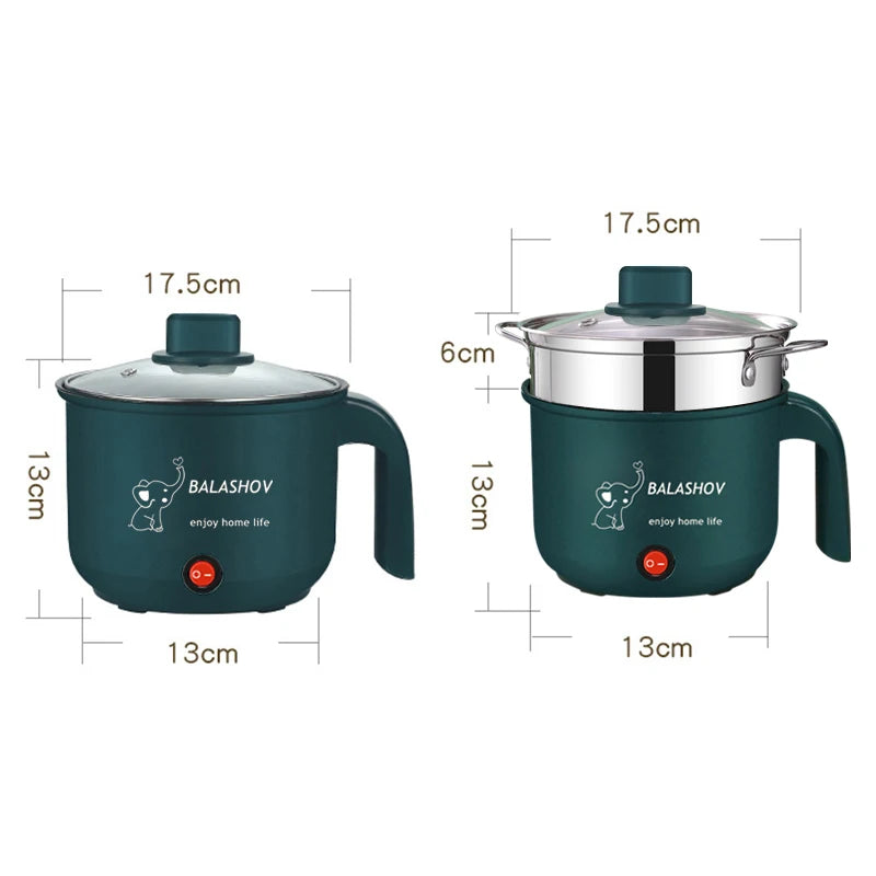 Mini olla arrocera eléctrica, máquina de cocina antiadherente, olla caliente de una/doble capa, olla arrocera eléctrica multifunción para el hogar