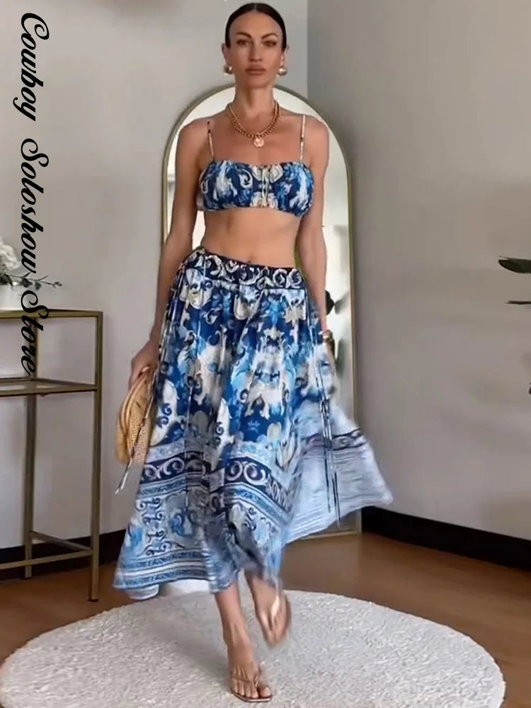 Mono corto vintage estampado para mujer, con cuello cuadrado, sin mangas, con cordones en la cintura, ropa de playa informal nueva