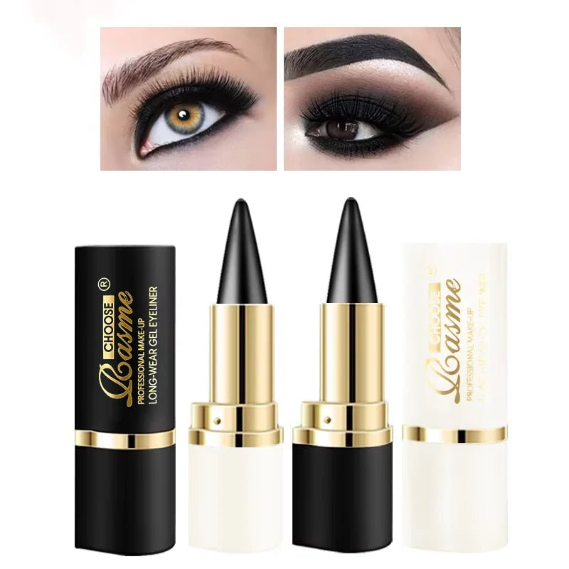 Delineador de ojos de textura cremosa, 1 recuento/2 recuentos, lápiz de muelle alto a prueba de sudor para colorear fácil, accesorios de maquillaje diario para mujeres