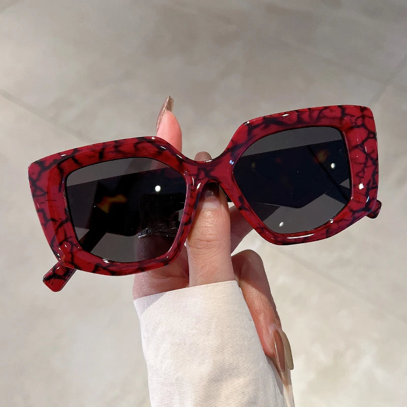 KAMMPT gafas de sol Vintage de gran tamaño para mujer, gafas de sol con gradiente Irregular a la moda, diseño de marca de lujo, gafas de sol UV400