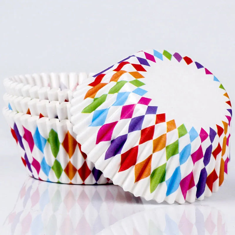 100 unids/pack pastel Muffin Cupcake vasos de papel caja de pastel Cupcake Liner cocina accesorios para hornear molde de pastel herramientas de decoración