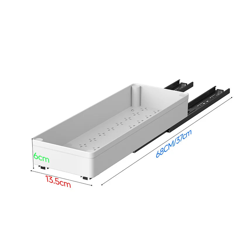 Organizador de cocina extraíble, estante de almacenamiento tipo cajonera, bandeja de almacenamiento con rieles deslizantes, organizador de armarios para despensa, 1-2 uds.