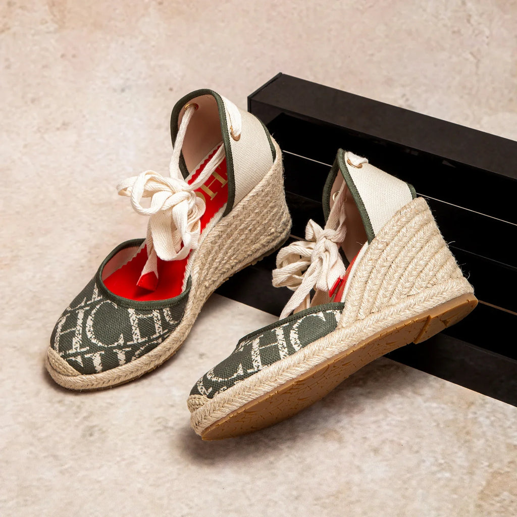 Tacones altos para mujer Verano Alpargata Plataforma Cuña 2025 Sandalias Punta cerrada Correa en el tobillo Con cordones Fiesta de vacaciones en la playa 8 cm