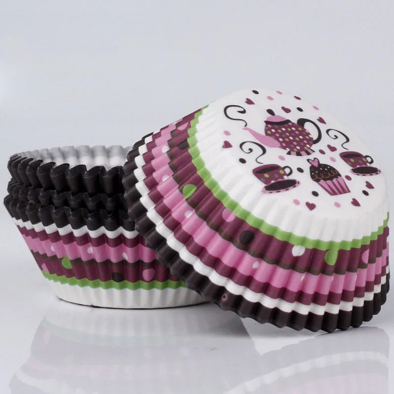 100 unids/pack pastel Muffin Cupcake vasos de papel caja de pastel Cupcake Liner cocina accesorios para hornear molde de pastel herramientas de decoración