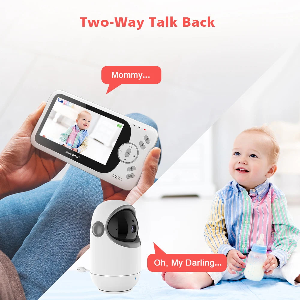 Monitor de vídeo para bebé de 4,3 pulgadas con cámara Pan Tilt 2,4G Audio bidireccional inalámbrico cámara de seguridad de visión nocturna niñera VB801