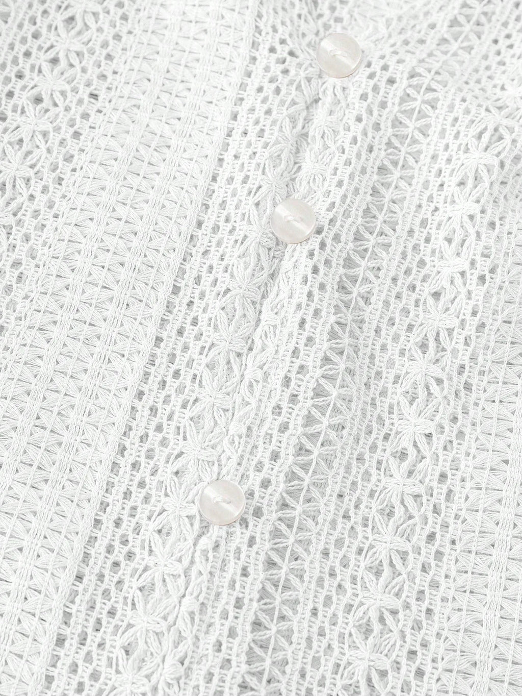 Blusas de mujer primavera y otoño nueva moda suelta Simple todo-fósforo encaje hueco cuello en V camisas de manga larga de una sola rota para mujer