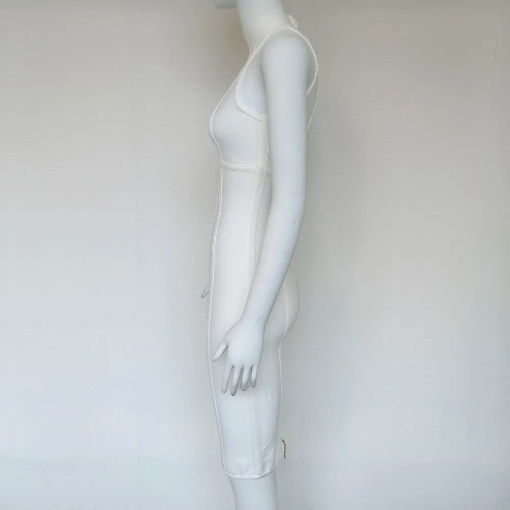 Vestido Sexy de verano para mujer, elegante, elástico, blanco, liso, ajustado, a la moda, para fiesta, XL, venta al por mayor, 2024