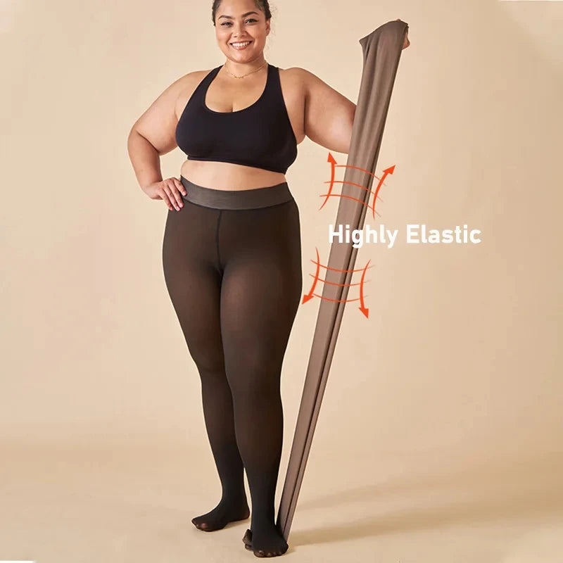 Medias térmicas translúcidas para mujer, pantimedias gruesas, elásticas, de terciopelo, de talla grande, para invierno,medias para mujer,lenceria super sexy,tallas grandes medias termicas mujer ﻿