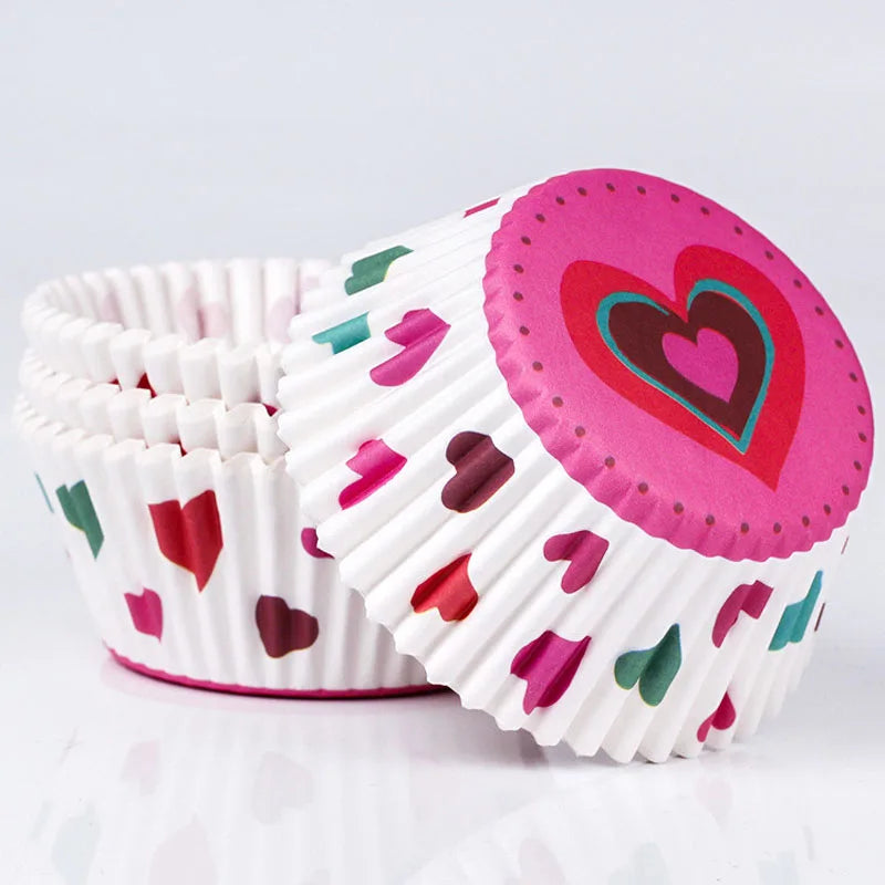 100 unids/pack pastel Muffin Cupcake vasos de papel caja de pastel Cupcake Liner cocina accesorios para hornear molde de pastel herramientas de decoración