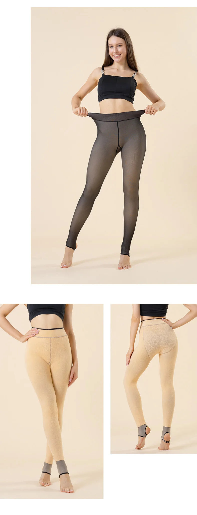 Medias térmicas translúcidas para mujer, pantimedias gruesas, elásticas, de terciopelo, de talla grande, para invierno,medias para mujer,lenceria super sexy,tallas grandes medias termicas mujer ﻿