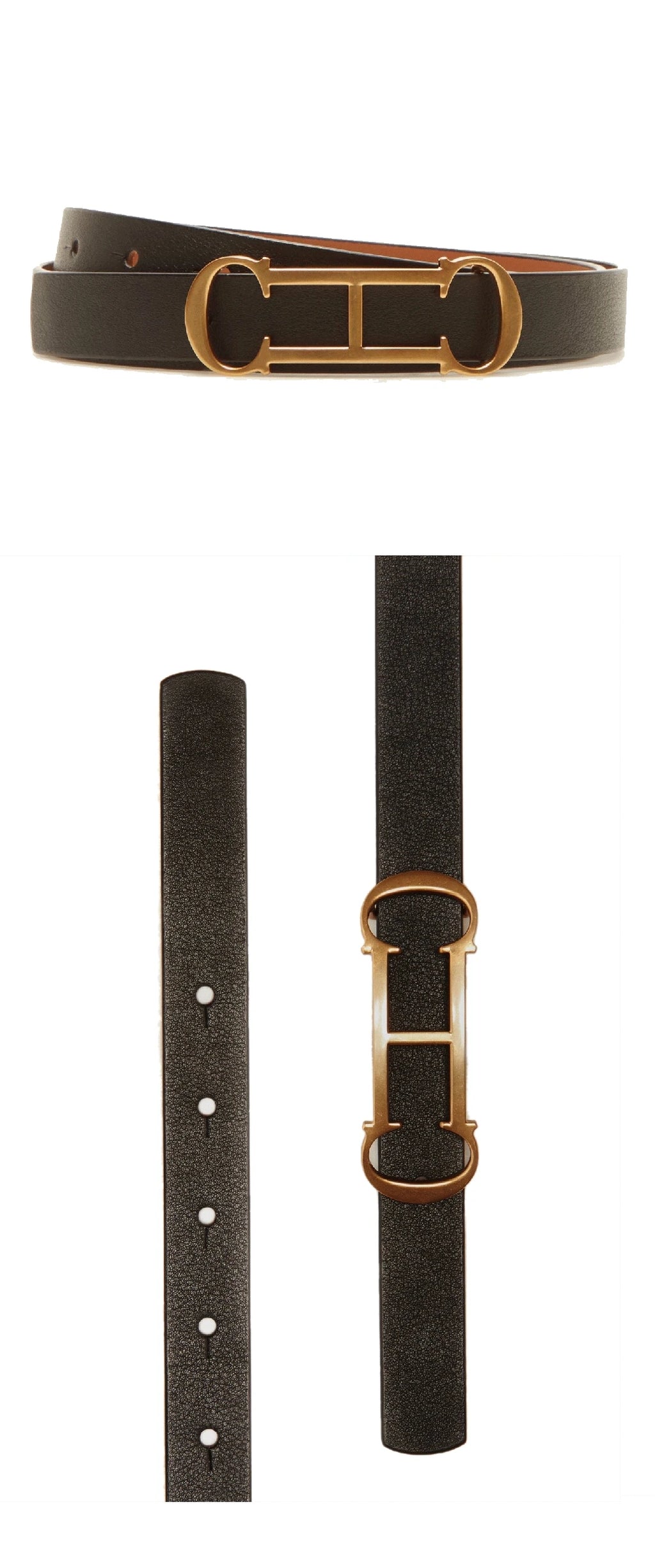 Cinturón de Cuero con Hebilla Metálica con Logotipo CH para Mujer, Cinturón de Moda de Lujo para Jeans, Vestidos y Uso Diario