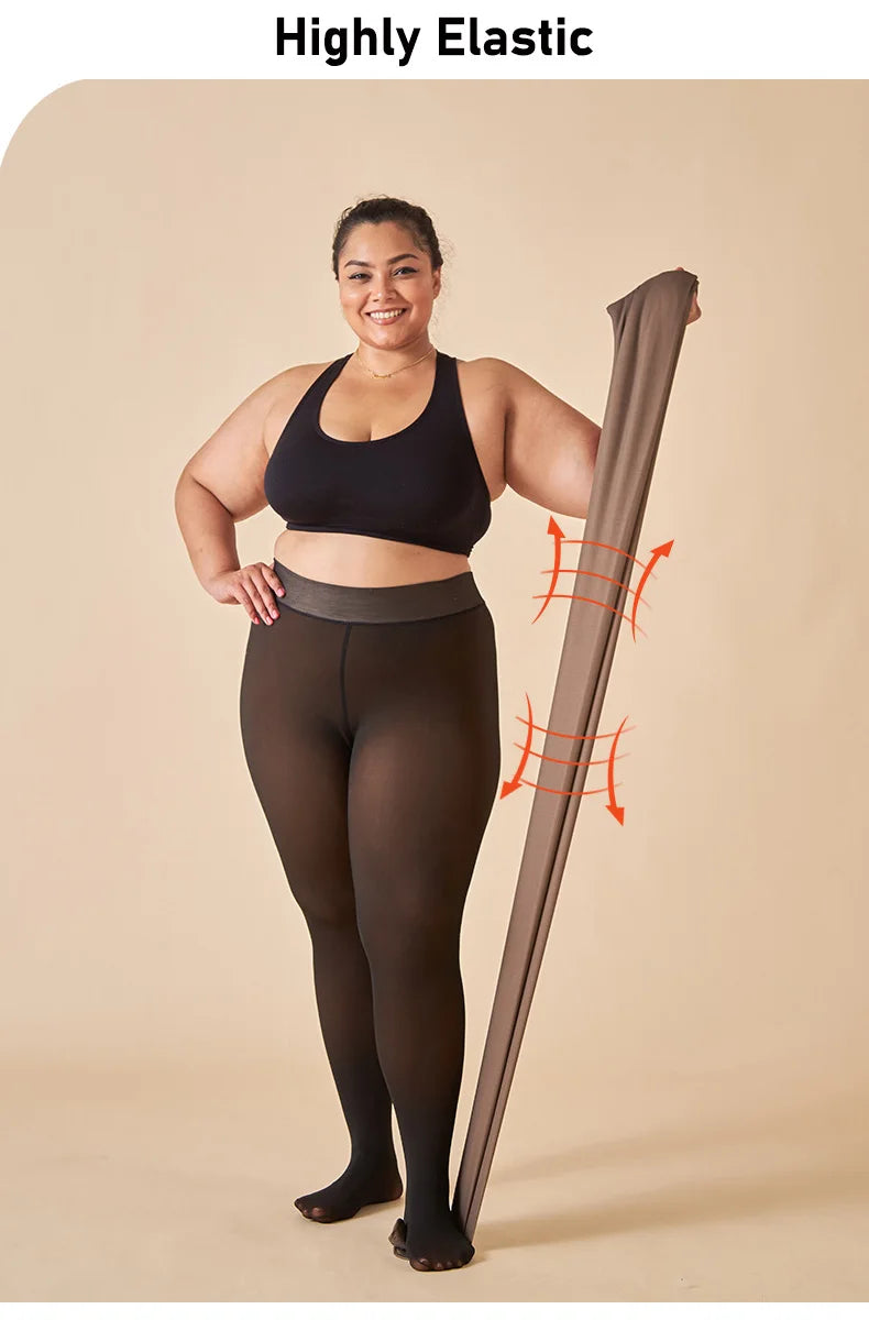 Medias térmicas translúcidas para mujer, pantimedias gruesas, elásticas, de terciopelo, de talla grande, para invierno,medias para mujer,lenceria super sexy,tallas grandes medias termicas mujer ﻿