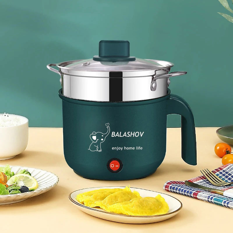Mini olla arrocera eléctrica, máquina de cocina antiadherente, olla caliente de una/doble capa, olla arrocera eléctrica multifunción para el hogar