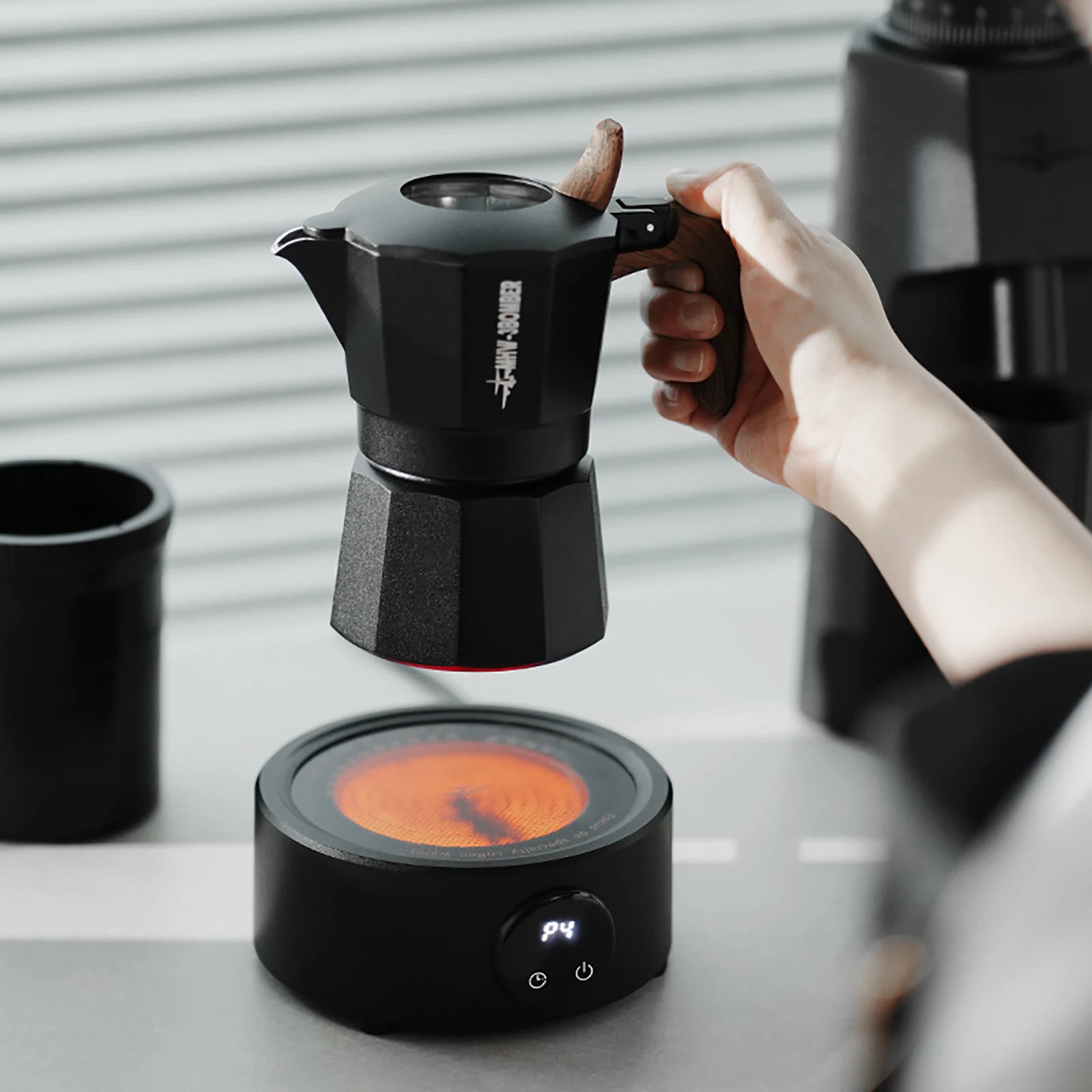 Mini estufa eléctrica de café de MHW-3BOMBER para olla Moka, mesa de cocina de cerámica de 800w, horno de calefacción de agua y leche, herramienta de café, uso en cocina y campamento