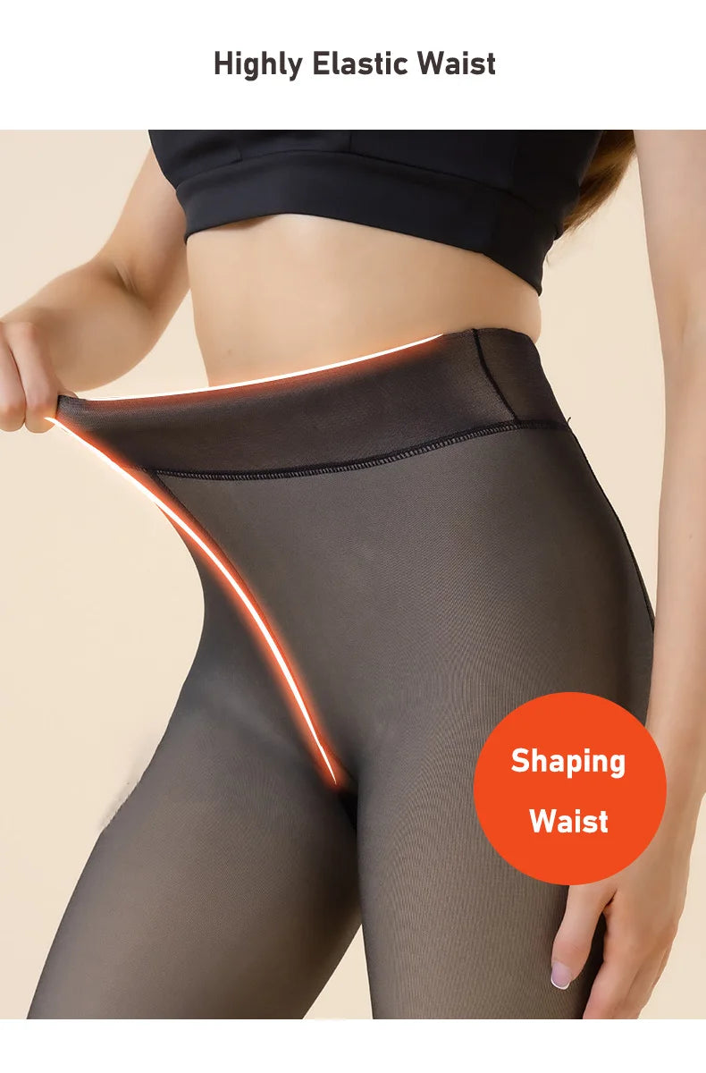 Medias térmicas translúcidas para mujer, pantimedias gruesas, elásticas, de terciopelo, de talla grande, para invierno,medias para mujer,lenceria super sexy,tallas grandes medias termicas mujer ﻿